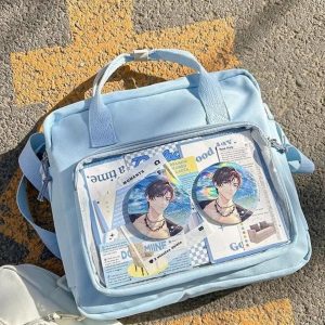 Harajuku Ita Bag – Y2K Anime Badge Display Backpack
