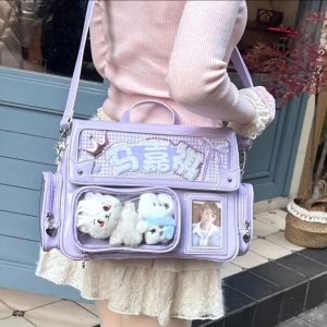 Harajuku Ita Bag: Y2K Transparent Display Tote - Anime Pins & Charms