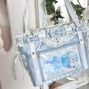 Harajuku Ita Shoulder Bag – Large Capacity Nylon Crossbody Tote for Women Students Badge Display