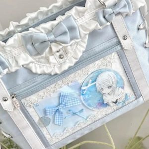 Harajuku Ita Shoulder Bag – Large Capacity Nylon Crossbody Tote for Women Students Badge Display