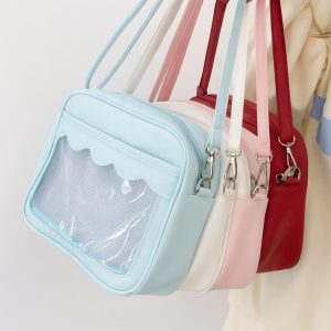Harajuku Japanese Ita Bag – Transparent PU Crossbody Handbag, JK School Uniform Style Shoulder Bag