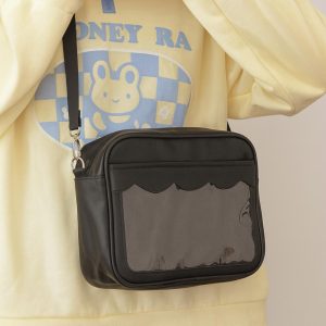 Harajuku Japanese Ita Bag – Transparent PU Crossbody Handbag, JK School Uniform Style Shoulder Bag