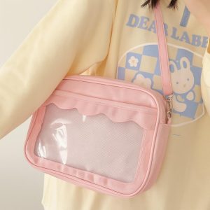 Harajuku Japanese Ita Bag – Transparent PU Crossbody Handbag, JK School Uniform Style Shoulder Bag