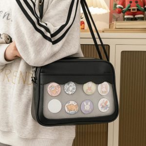 Harajuku Japanese Ita Bag – Transparent PU Crossbody Handbag, JK School Uniform Style Shoulder Bag