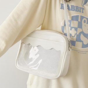 Harajuku Japanese Ita Bag – Transparent PU Crossbody Handbag, JK School Uniform Style Shoulder Bag