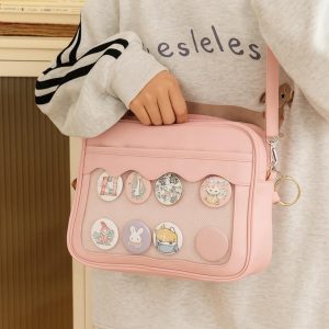 Harajuku Japanese Ita Bag – Transparent PU Crossbody Handbag, JK School Uniform Style Shoulder Bag