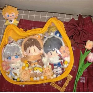 Harajuku Transparent Cat Ita Bag • Kawaii Lolita Shoulder Bag • White Mini Backpack Display Handbag