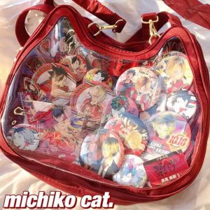 Harajuku Transparent Cat Ita Bag • Kawaii Lolita Shoulder Bag • White Mini Backpack Display Handbag