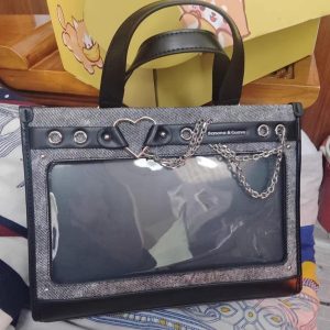 Heart Chain Ita Bag Clear Window Tote Bag for Pins Keychains Merch Display – Stylish Gift for Anime Fans and Collectors