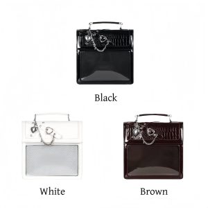 Heart Lock Ita Bag with Clear Display Window – PU Leather Crossbody, Shoulder, Handbag & Backpack Style for Anime Fans and Collectors