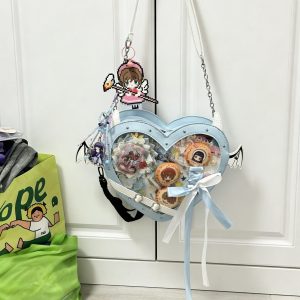 Heart-Shaped Clear Display Crossbody Bag – PU Leather, Stylish and Functional