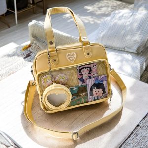 Heart-Shaped Ita Bag For Women, Anime Shoulder Bag, Clear Window Bag, Pin Display Bag,Ita Crossbody Bag,Lightweight Women Handbag,Daily Bags