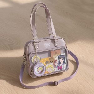 Heart-Shaped Ita Bag For Women, Anime Shoulder Bag, Clear Window Bag, Pin Display Bag,Ita Crossbody Bag,Lightweight Women Handbag,Daily Bags