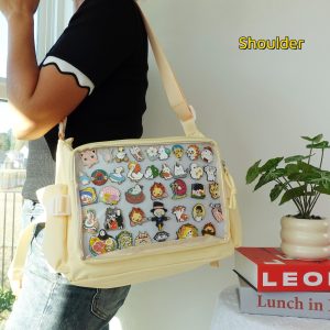 Ita Bag Crossbody, Clear Window Kawaii Shoulder Bag, Cute Anime Ita Bag for Pin Display, Harajuku Pin Purse, Pin Collector Gift, itabag.