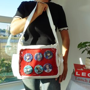 Ita Bag Crossbody, Kawaii Pink Ita Bag with Clear Window, Anime Crossbody ItaBag, Aesthetic Pin Display Purse, Japanese Fashion Gift for Her