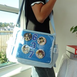 Ita Bag Crossbody, Kawaii Pink Ita Bag with Clear Window, Anime Crossbody ItaBag, Aesthetic Pin Display Purse, Japanese Fashion Gift for Her