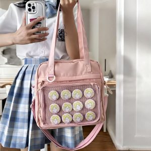 Ita Bag for Pin Display, Anime Merch Bag, Customizable Colors