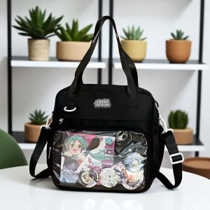 Ita Bag Kawaii with insert – Anime Crossbody Bag Cosplay, Window Bag for Pins, Messenger Bag for Collection