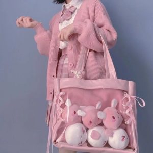 Ita Bag Layer Ribbon Deco Tote Bag Large