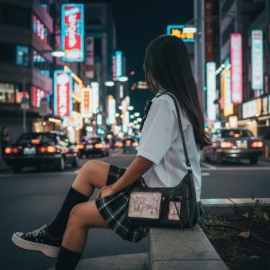 Ita Bag Y2K , Kawaii Black PU Leather Crossbody Purse