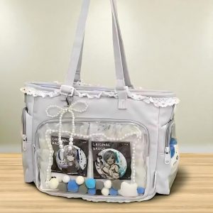 Ita multicolored bag with insert, anime shoulder bag, window bag for pins, kawaii itabag cosplay, messenger bag