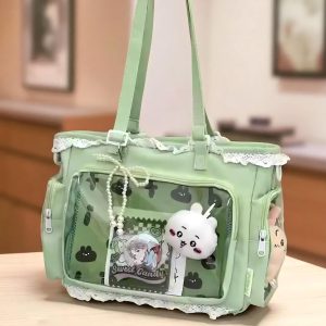 Ita multicolored bag with insert, anime shoulder bag, window bag for pins, kawaii itabag cosplay, messenger bag