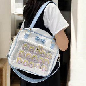 Ita Tote Bag, Clear Front Pocket, Anime Merch Bag