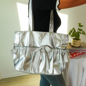 Ita Tote Bag with Clear Window | Cute Kawaii Ruffle Display Bag | Shoulder Carry Tote for Anime Pin Collectors, Japanese Anime Itabags.