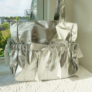 Ita Tote Bag with Clear Window | Cute Kawaii Ruffle Display Bag | Shoulder Carry Tote for Anime Pin Collectors, Japanese Anime Itabags.