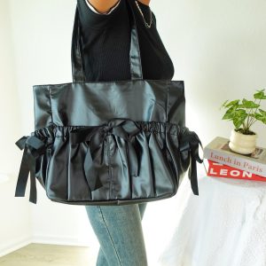 Ita Tote Bag with Clear Window | Cute Kawaii Ruffle Display Bag | Shoulder Carry Tote for Anime Pin Collectors, Japanese Anime Itabags.