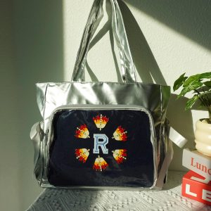 Ita Tote Bag with Clear Window | Cute Kawaii Ruffle Display Bag | Shoulder Carry Tote for Anime Pin Collectors, Japanese Anime Itabags.