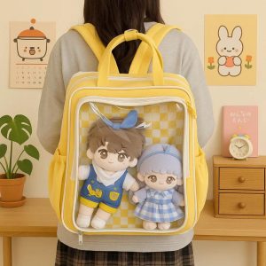 Japanese Ita Backpack – Canvas School Bag with Display Pocket