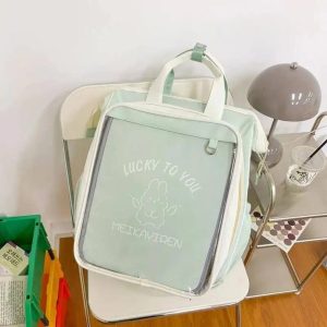 Japanese Ita Backpack – Canvas School Bag with Display Pocket