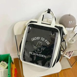 Japanese Ita Backpack – Canvas School Bag with Display Pocket