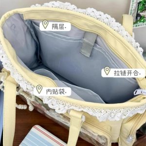 Japanese Ita Bag – Cute Transparent Lolita Shoulder Tote Crossbody for Anime Pins & Charms