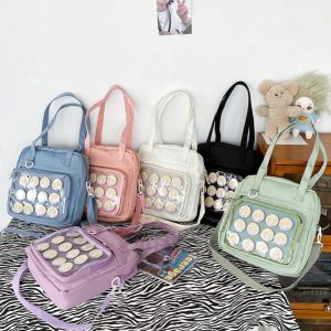 Japanese Ita Bag: Transparent Kawaii Shoulder Tote, Anime Pin Display