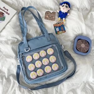 Japanese Ita Bag: Transparent Kawaii Shoulder Tote, Anime Pin Display