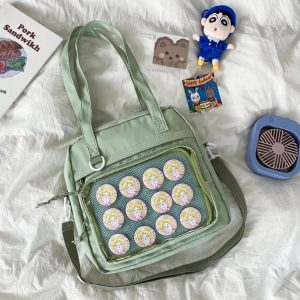 Japanese Ita Bag: Transparent Kawaii Shoulder Tote, Anime Pin Display
