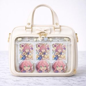 Japanese Ita Shoulder Bag with Transparent Window – Anime Pin Display Handbag