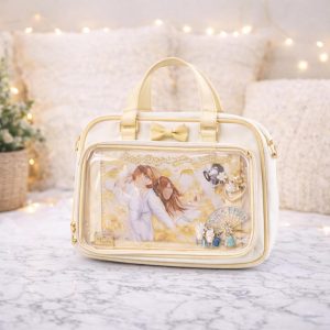 Japanese Ita Shoulder Bag with Transparent Window – Anime Pin Display Handbag