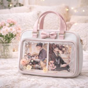 Japanese Ita Shoulder Bag with Transparent Window – Anime Pin Display Handbag