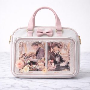 Japanese Ita Shoulder Bag with Transparent Window – Anime Pin Display Handbag
