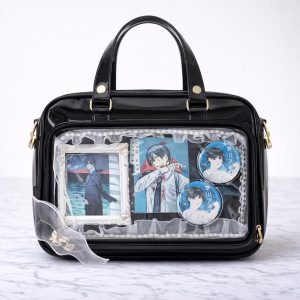 Japanese Ita Shoulder Bag with Transparent Window – Anime Pin Display Handbag