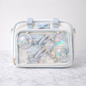 Japanese Ita Shoulder Bag with Transparent Window – Anime Pin Display Handbag