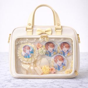 Japanese Ita Shoulder Bag with Transparent Window – Anime Pin Display Handbag