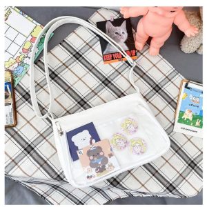 Japanese Itabag Transparent Crossbody Shoulder Bag – Anime Kawaii PVC Display Purse for Pins & Charms