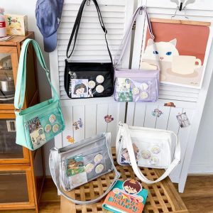 Japanese Itabag Transparent Crossbody Shoulder Bag – Anime Kawaii PVC Display Purse for Pins & Charms