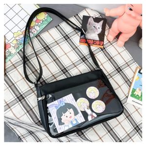 Japanese Itabag Transparent Crossbody Shoulder Bag – Anime Kawaii PVC Display Purse for Pins & Charms
