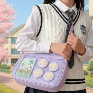 Japanese Itabag Transparent Crossbody Shoulder Bag – Anime Kawaii PVC Display Purse for Pins & Charms