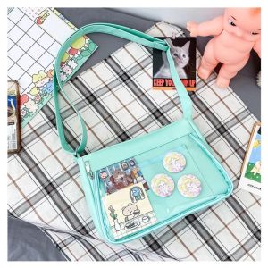 Japanese Itabag Transparent Crossbody Shoulder Bag – Anime Kawaii PVC Display Purse for Pins & Charms